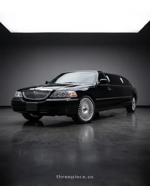 2007 Lincoln Town Car with DOLCE LUXURY TRENTO 5x108 20x9 +35 Glossy Sliver Brush Face wheels