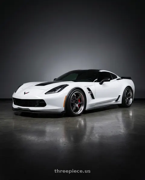 2019 Chevrolet Corvette Grand Sport with Advan Racing R6 5x120 20x10.5 +34 MACHINING & RACING HYPER BLACK wheels