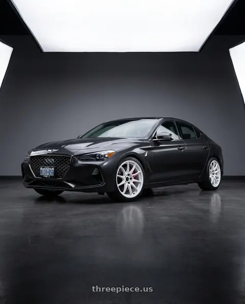 2019 Genesis G70 with Work Emotion Zr10 5x100 18x7.5 +47 Azure White wheels