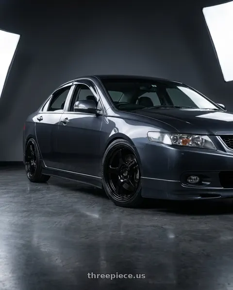 2004 Honda Accord with Gram Lights 57CR 5x114.3 17x9 +38 GLOSSY BLACK wheels