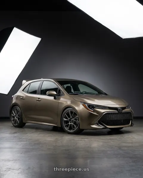 2019 Toyota Corolla XSE with Konig Ampliform 5x100 18x8.5+44 Dark Metallic Graphite wheels