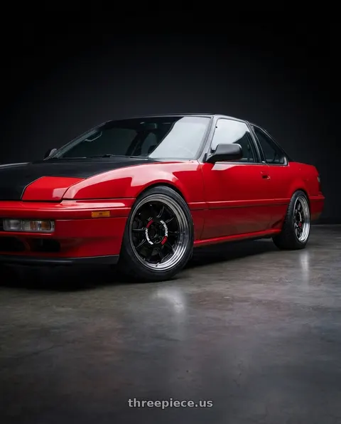 1991 Honda Prelude with Work Emotion Rs11 2p 4x100 16x7 30 black wheels