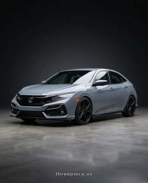 2021 Honda Civic with Petrol P1C 5X120 19X8 +35 GLOSS BLACK wheels