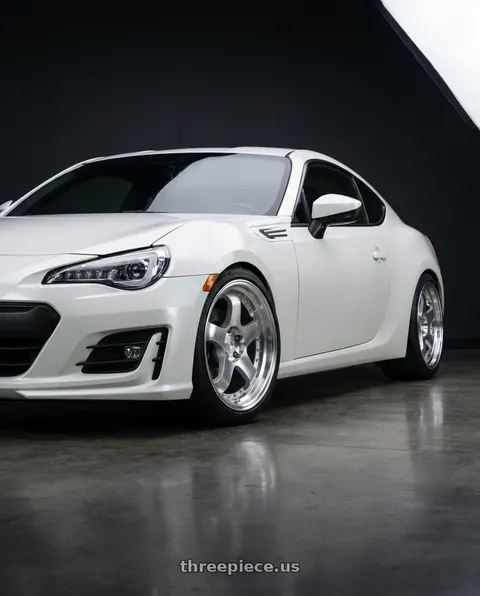 2017 Subaru BRZ with Aodhan AH03 5x100 18x9.5+35 Silver w/Machined Face wheels