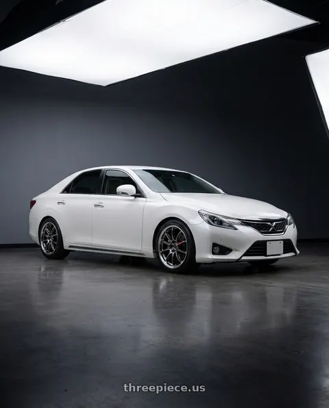 2014 Toyota Mark X with Work Emotion Zr10 5x100 18x8.5 +32 Glim Black Diamond Rim cut wheels