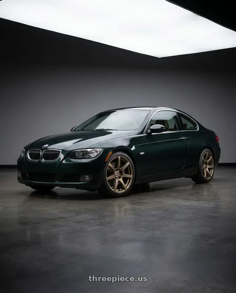 2008 BMW 335xi with Work Emotion T7r 5x120 18x8.5 +38 Matte Bronze wheels