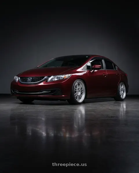 2013 Honda Civic LX with Enkei RPF1 5x114.3 18x8.5+40 Silver wheels