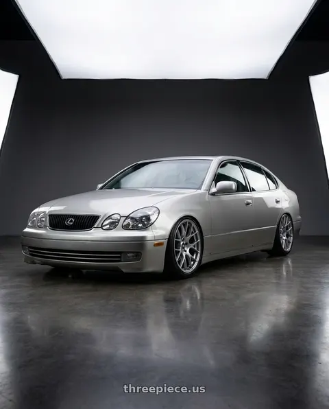 2001 Lexus GS300 with Enkei Raijin 5x114.3 18x9.5+35 Hyper Silver wheels