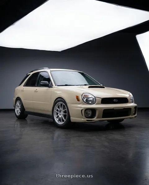 2002 Subaru Wrx Wagon with Enkei PF01 5x100 17x8+35 Silver wheels