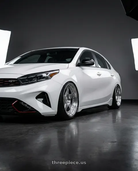 2023 Kia Forte GT with Aodhan AH01 5x114.3 18x9.5+30 Silver w/Machined Face wheels