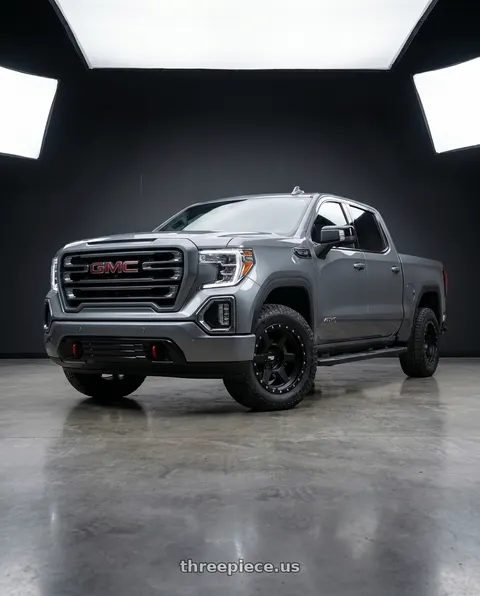 2021 GMC Sierra 1500 AT4 with Dirty Life Compound 9315 6x139.7 18x9-12 Matte Black wheels
