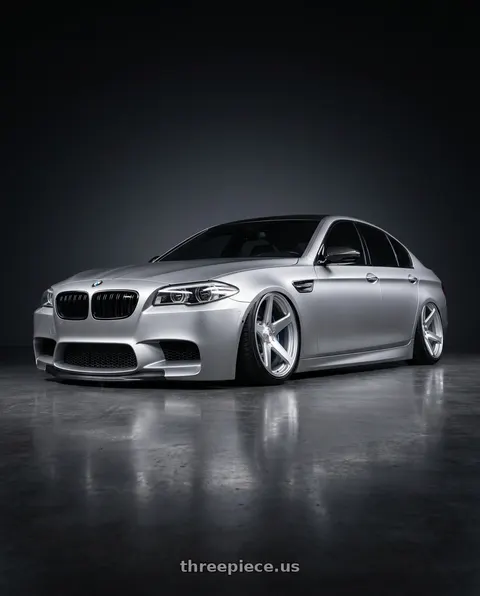 2014 BMW M5 with DOLCE PERFORMANCE STELLA 5x120 20x10 +40 Gloss Silver wheels