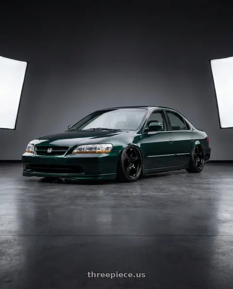 1999 Honda Accord with Gram Lights 57CR 5x114.3 19x8.5+35 Glossy Black wheels