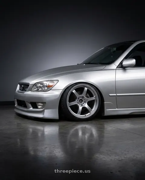 2002 Lexus IS300 with Gram Lights 57DR 5x114.3 18x9.5+22 Grace Silver wheels