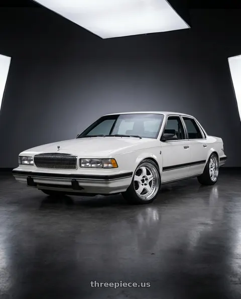 1990 Buick Century Limited with Work Meister S1 3P 5x100 17x7.5+35 O Disk White wheels