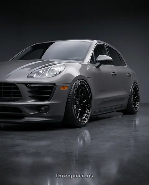 2015 Porsche Macan Turbo with TIS UTV 558BML 4X156 15x7 +38 Gloss Black w/Milled Lip Logo wheels