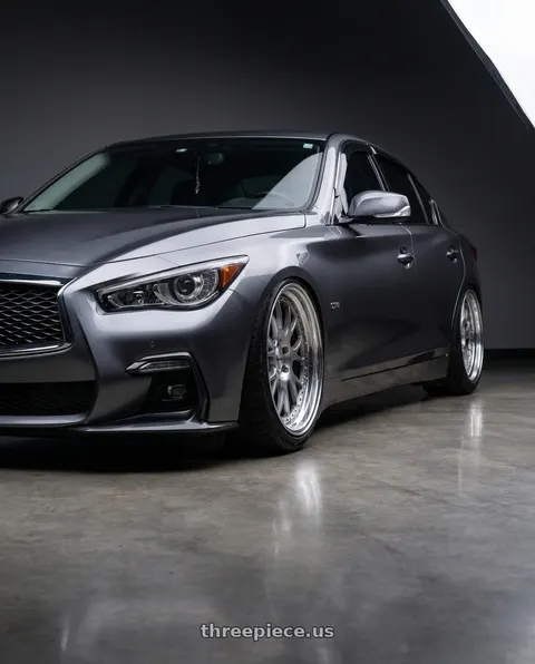 2019 INFINITI Q50 with SSR Professor MS3 5x114.3 19x9.5+10 MD Disk Titan Silver wheels