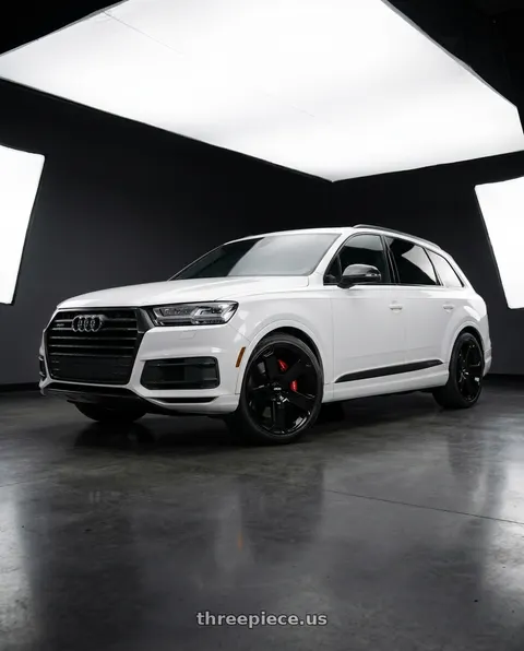 2019 Audi Q7 Prestige with Rotiform 1PC AVS 5X112 22X10.5 +10 GLOSS BLACK wheels