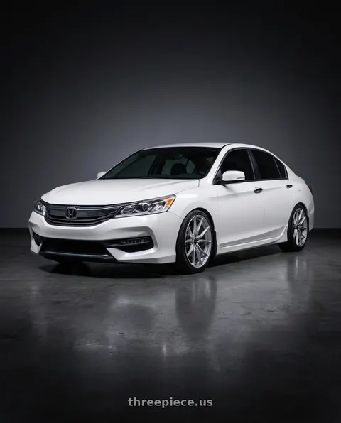 2017 Honda Accord with Advanti Racing 80S Hybris 5X112 19x8.5 +35 Silver with Machined Face wheels