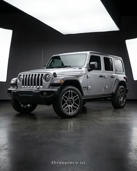 2021 Jeep Wrangler Sport with Ion Type 146 5x127 17x9+0 Matte Black W/Machined Dart Tint wheels