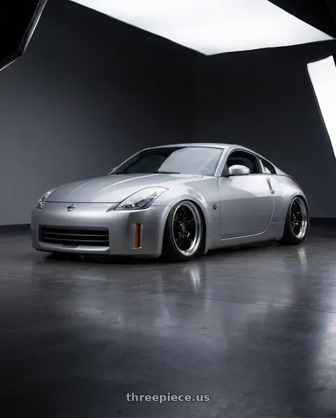 2009 Nissan 350Z with Forgestar D5 Drag 5x114.3 18x10 +22 Gloss Black Machined wheels