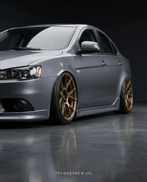 2014 Mitsubishi Lancer Ralliart with Konig Ampliform 5x114.3 18x10+20 Gloss Bronze wheels