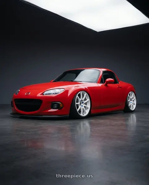 2012 Mazda MX-5 Miata with Advan RCIII 5x114.3 17x7+45 White wheels