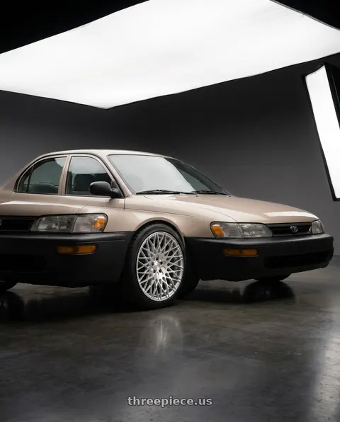 1993 Toyota Corolla with Avant Garde Wheels M540 5X100 18x8 +30 Silver Machined wheels
