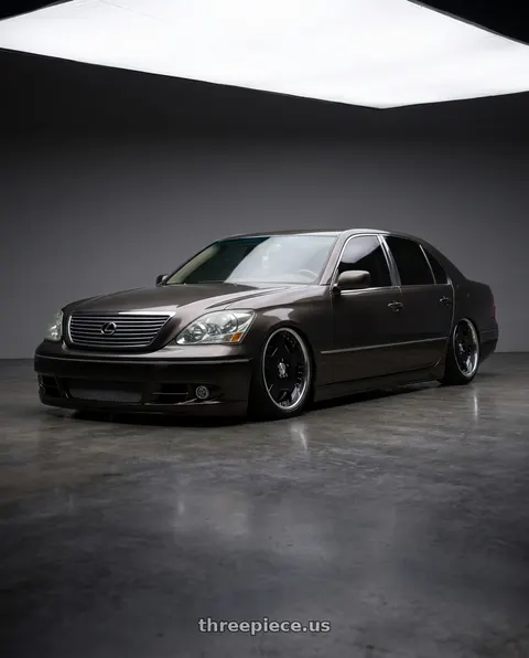 2004 Lexus LS430 with Work Lanvec Ld1 5x114.3 19x8.5+45 O Disk Black wheels
