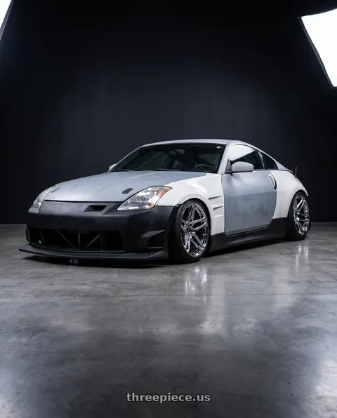 2003 Nissan 350Z with Heritage Wheel EBISU MonoC 5x114.3 18x9.5+22 Chrome wheels
