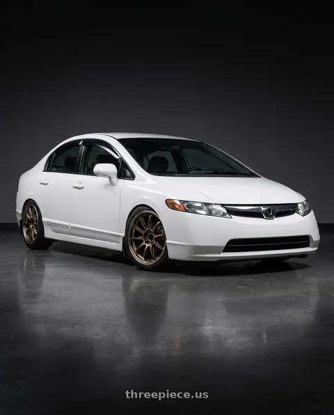 2007 Honda Civic with Work Emotion Zr10 5x100 17x8 +35 Titanium Diamond Lip Cut wheels