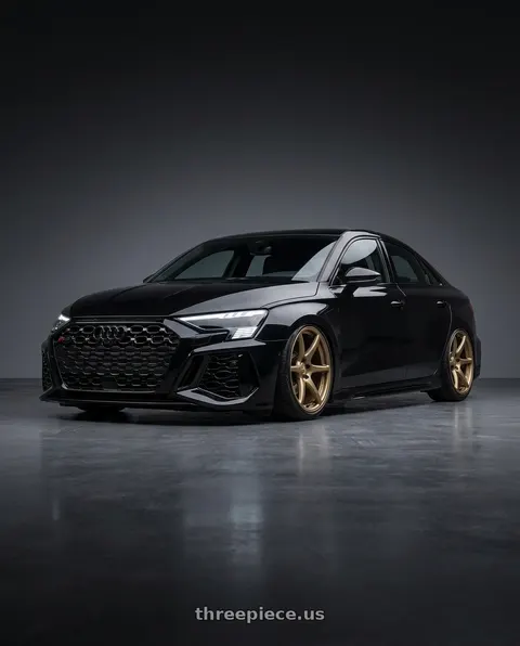 2022 Audi RS3 with Kansei K11B Tandem 5X112 19x9.5 22 Bronze wheels