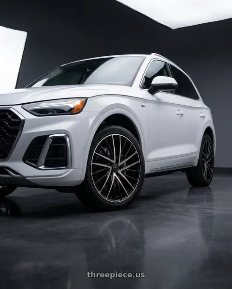 2024 Audi Q5 Premium Plus with KMC KM697 NEWTON 5X112 18X8 +35 SATIN BLACK W/ MACHINED FACE AND TINTED CLEAR wheels