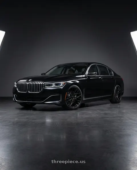 2021 BMW 740i with DOLCE PERFORMANCE MAGARI 5x112 19x8.5 +28 Gloss Black wheels