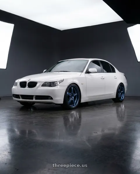 2005 BMW 525i with Advan Racing GT PV 5x120 20x9.0 +20 RACING TITANIUM BLUE wheels