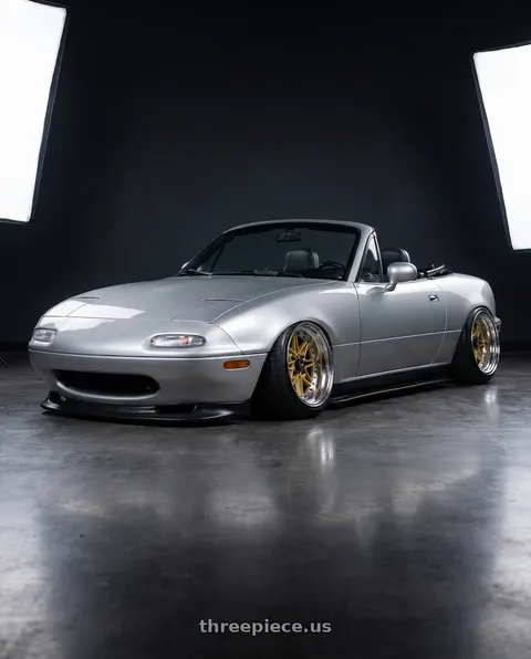 1993 Mazda Miata with WORK Equip 03 4x100 15x13 -16 GOLD wheels