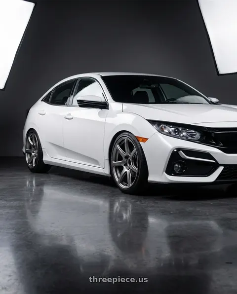 2021 Honda Civic with Work Emotion T7r 5x100 18x8.5 +38 Gt Silver wheels