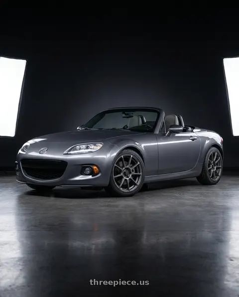 2014 Mazda MX-5 Miata with Konig 41MG Runlite 5x114.3 18x8 +45 Matte Grey wheels
