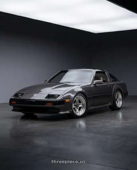 1985 Nissan 300ZX with Work Equip 40 4x114.3 15x9 +7 o disk Brut Silver wheels
