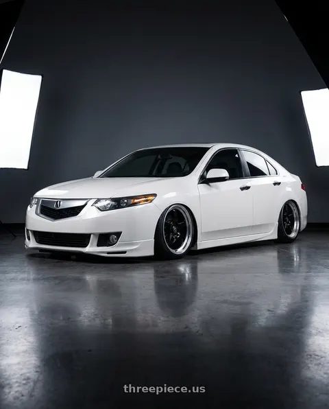2013 Acura TSX with Forgestar D5 Drag 5x114.3 18x10 +22 Gloss Black Machined wheels