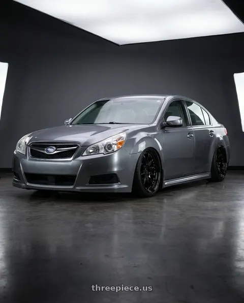 2013 Subaru Legacy 2.5i with Aodhan DS07 5x100 18x9.5+35 Gloss Black W /Gold Rivets wheels