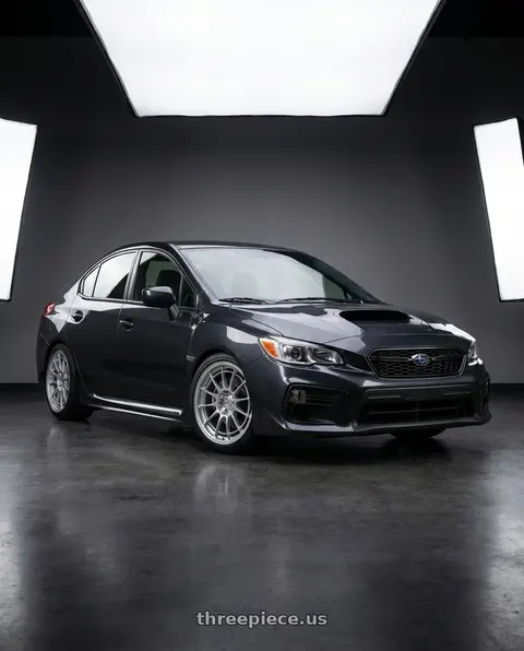 2021 Subaru WRX with Enkei NT03+M 5x114.3 18x9.5+40 Silver wheels