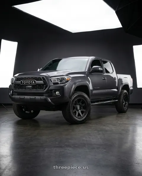 2018 Toyota Tacoma with Icon Alloys REBOUND PRO 6x139.7 17X8.5+25 Satin Black wheels