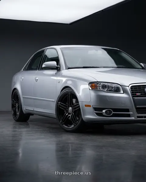 2008 Audi A4 Quattro with OE Wheels AU12 5x112 18x8+45 Gloss Black wheels