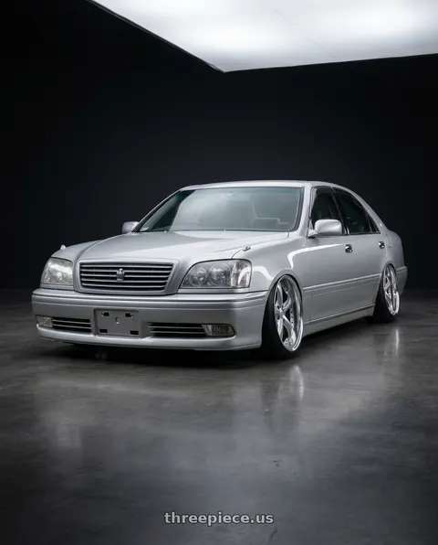 2003 toyota crown with Work Wheels VS-KF 5x114.3 18x9.5+40 Light Grey Silver O Disk FULL REVERSE wheels