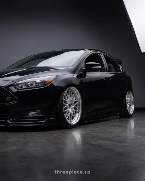 2018 Ford Focus ST with Work Vs-Xv 5x108 18x9+40 A Disk Silky Rich Silver wheels