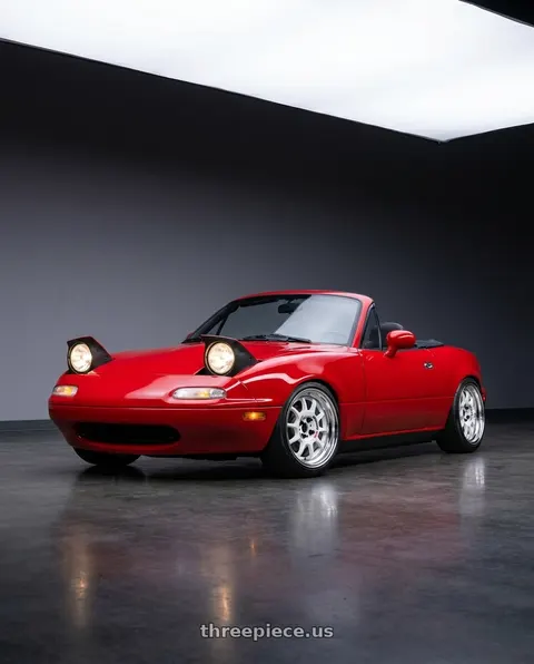 1990 Mazda Miata with Work Emotion Rs11 2p 4x100 16x9 22 white wheels