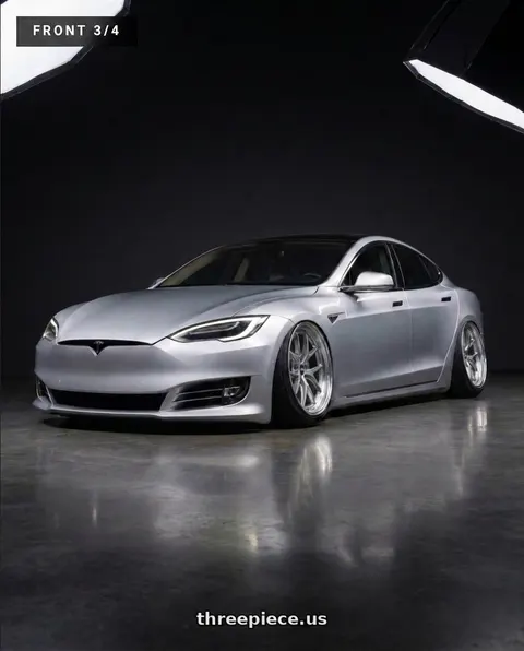 2018 Tesla Model S with BBS CI-R 5x120 20x8.5 +32 Platinum Silver Polished Rim Protector wheels