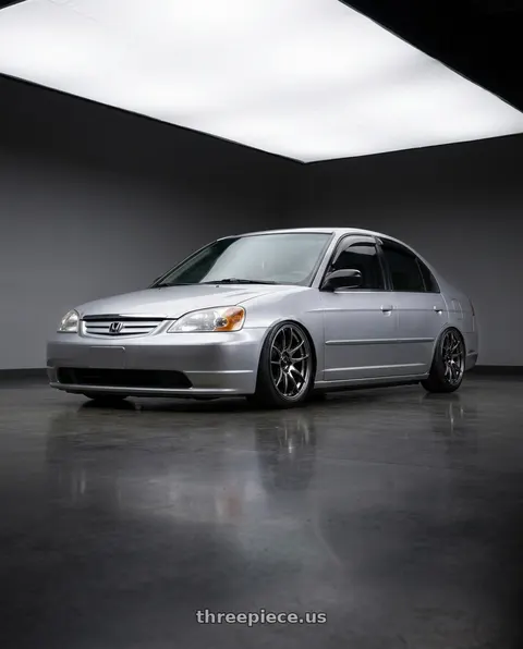 2002 Honda Civic with Vors TR4 5x100 17x8  +35 Hyper Black wheels
