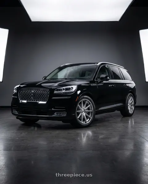 2025 Lincoln Aviator with Rohana RFC10 5x112 20x9+25 Machine Silver/Chrome Lip wheels